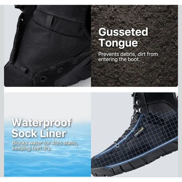 FREE SOLDIER Men's Hiking/Work Boots Size 9 Wide - Picture 5 of 7